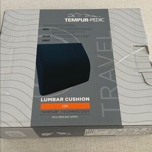 Tempur-Pedic Lumbar Cushion, Travel Size, Back support, NWT